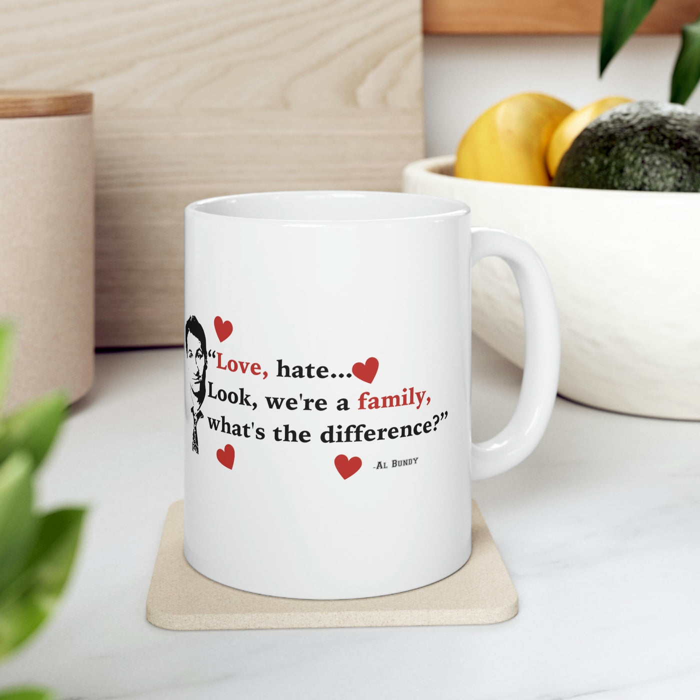 Love - Hate | Ceramic Mug 11oz - Al Bundy Store - Mug